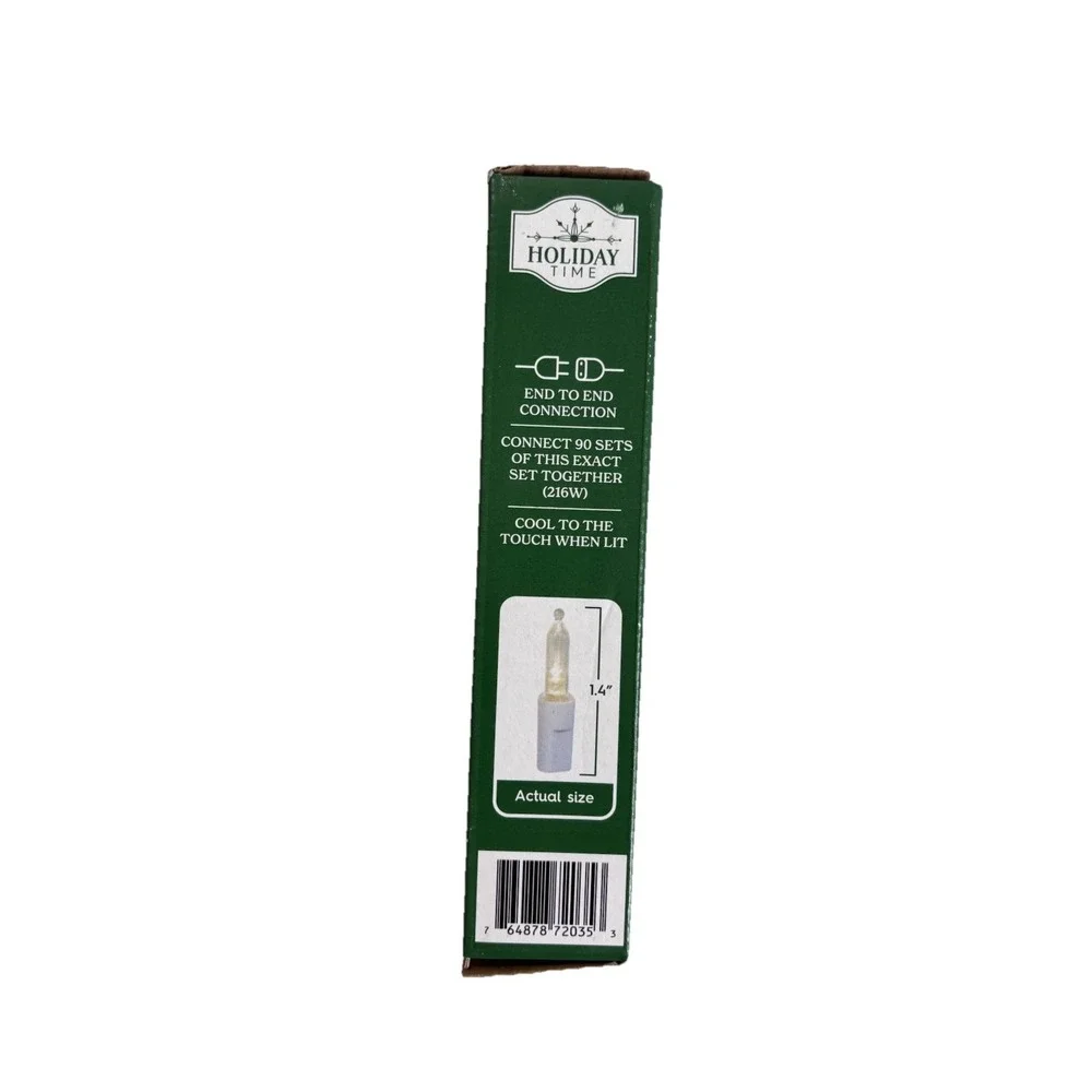 Holiday Time 50-Count Warm White LED Mini Christmas Lights, with White Wire